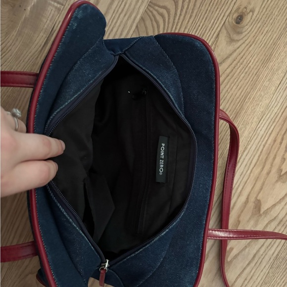 Y2k Point Zero Denim And Red Leather Shoulder bag - Picture 4 of 4